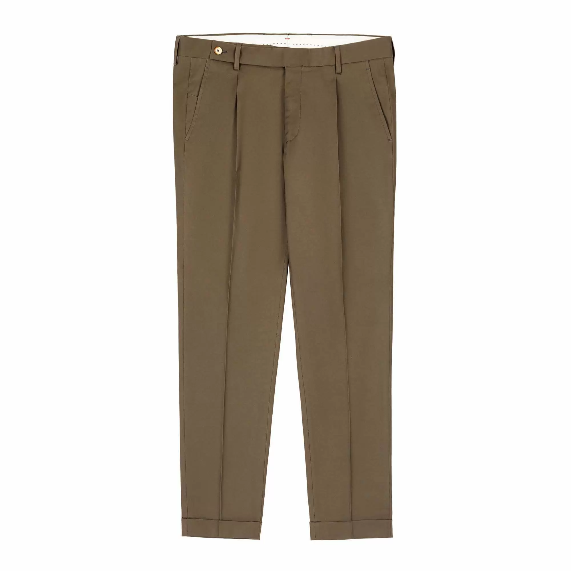 Sand Pleated Vigo Trousers in Pure Cotton | SUITSUPPLY US