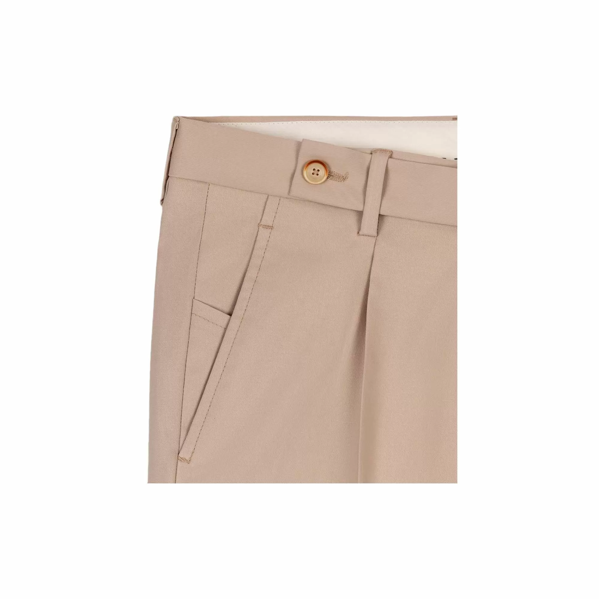 Sand Pleated Duca Pants in Pure Cotton | SUITSUPPLY US