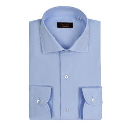 Men's Light Blue Cotton Shirt - Luxury Shirts for Men